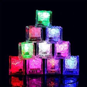 12pcs New Year Colorful Magic Glowing Ice Cubes; Which Can Be Used For Bathroom Water Play Toys; Birthday Party; Room Decoration; Home Decoration