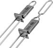 Premium Barbecue Double Pronged Stainless Steel Skewers for Grilling - Quick Release Kebab Sticks for Veggies & More