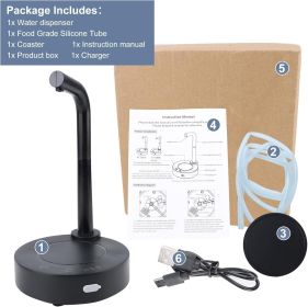 5 Gallon Drinking Water Dispenser Pump, 3 Speed Button Electric Bottle Water Dispenser Pump with Tubes & Coaster for 1-5 Gallon Water Jugs