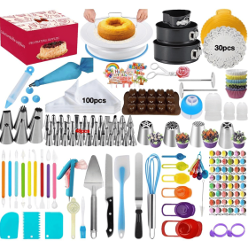 Deluxe Cake Decorating Set - Unleash your pastry potential, premium rotating cake turntable, wide range of 48 decorating nozzles