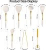 Elegant White Gold Silicone Cooking Utensils Set - Non-Toxic